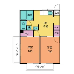 Kフラット【1階】の間取り