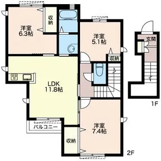アーブルクロシェット【2階】の間取り