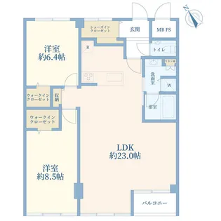 マンション目黒苑【7階】の間取り