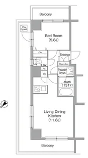 コンフォリア白金高輪【8階】の間取り