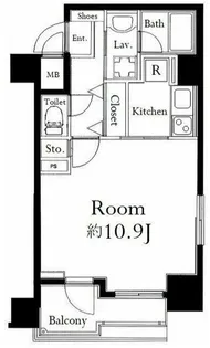 グランド・ガーラ麻布十番【10階】の間取り