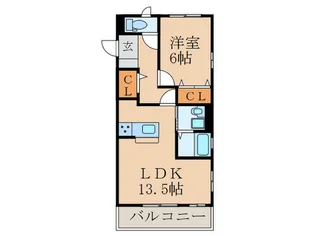 ラディア与原【2階】の間取り
