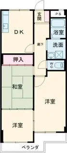 フラワーハイツ【3階】の間取り