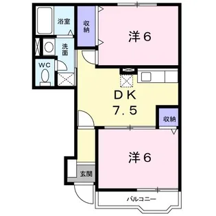 パークサイド・クレイン B【1階】の間取り