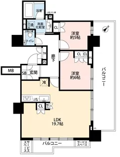 プラウドタワー東池袋【20階】の間取り