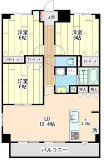 フェンテ ヴァレー【5階】の間取り