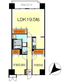 ライオンズマンション呉西中央【3階】の間取り
