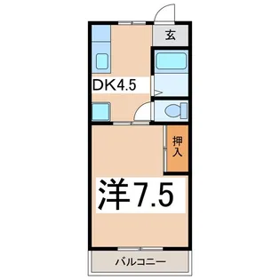 メゾンタカノB【1階】の間取り