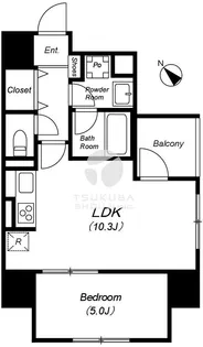 ルミークアン千駄木【10階】の間取り