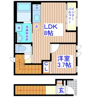 タカヨプレイス河原町【2階】の間取り
