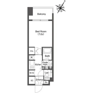 ミリアレジデンス日本橋人形町【9階】の間取り