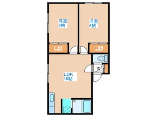 ドミール平和【1階】の間取り