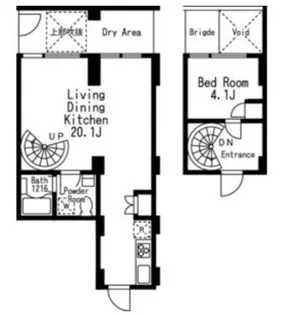 プライムアーバン目黒三田【1階】の間取り