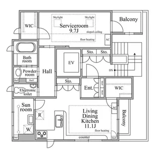 ドムスメルベーユ【4階】の間取り