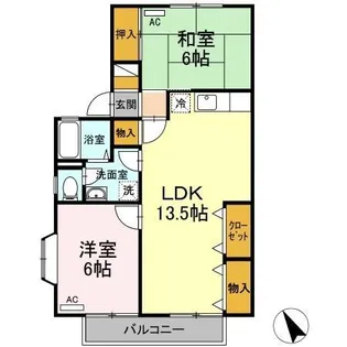 セジュール下桶A【1階】の間取り