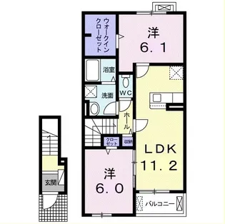 メゾンエトワールF【2階】の間取り