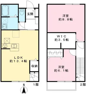 ユアメゾン ル フォレ弐番館【1階】の間取り