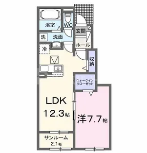 レスポワールA【1階】の間取り