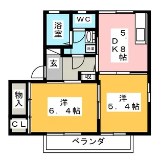 ディアスりんどう B棟【2階】の間取り