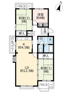 UR馬見南6丁目【1階】の間取り
