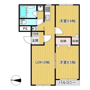 ヒーロー2001【1階】の間取り