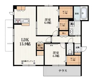 ヴィータ フェリーチェIV【1階】の間取り