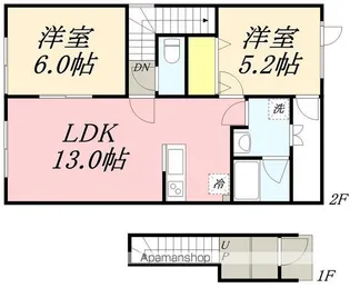 ラルージュコート 【La Rouge court】【2階】の間取り