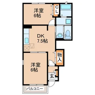 エスポワールI・II(龍田)【1階】の間取り