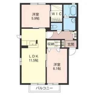 クレール南林間III【2階】の間取り