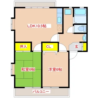 グラスフィールド【2階】の間取り
