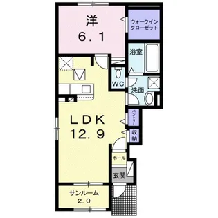 アルコバレーノ B【1階】の間取り