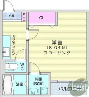クレフラスト愛宕橋C【1階】の間取り