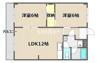 虫明第二マンション【1階】の間取り