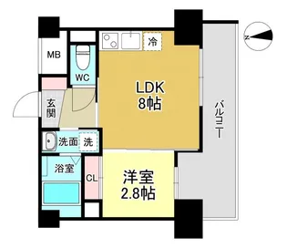 アドバンス江坂ラシュレ【10階】の間取り