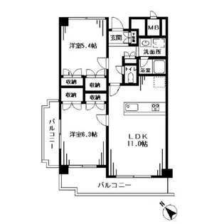 第二メゾン芹田【2階】の間取り