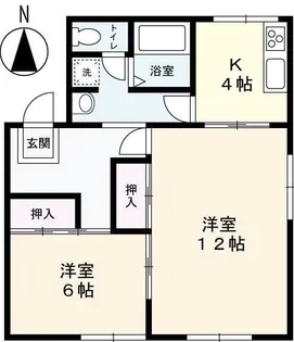 コスモタウン C棟【1階】の間取り
