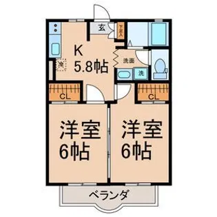 カーサ・ボニータ【2階】の間取り