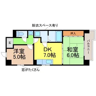 松原メイトマンション【1階】の間取り