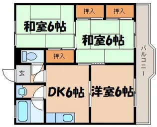 落合マンション【1階】の間取り