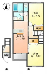 カサ・フェンテ【2階】の間取り
