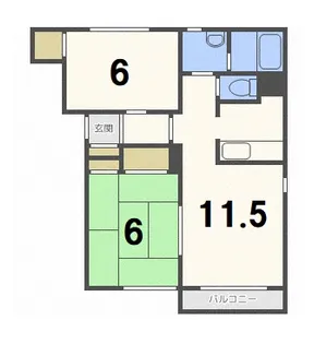 アルカディア大谷地【2階】の間取り