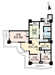 3LDKの間取り画像