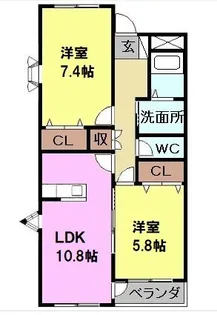 ジュネッセ・シマ【1階】の間取り