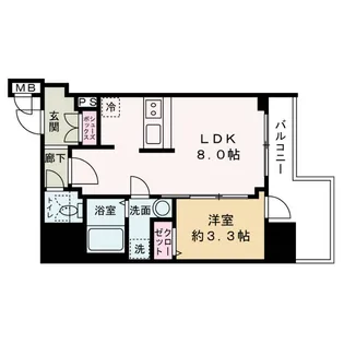 プレサンス北浜オリジン【8階】の間取り