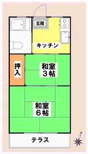 尾崎荘【1階】の間取り
