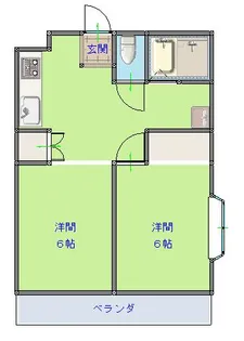 リバーサイドハイツ【3階】の間取り