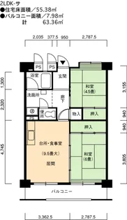 UR豊明栄【3階】の間取り