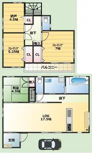 神奈川県厚木市山際【一戸建】の間取り