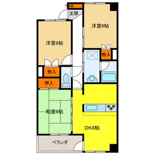 岐阜県岐阜市西川手7【マンション】の間取り