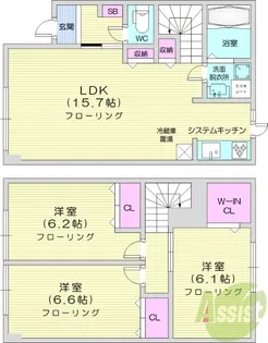 ミモザA【1階】の間取り